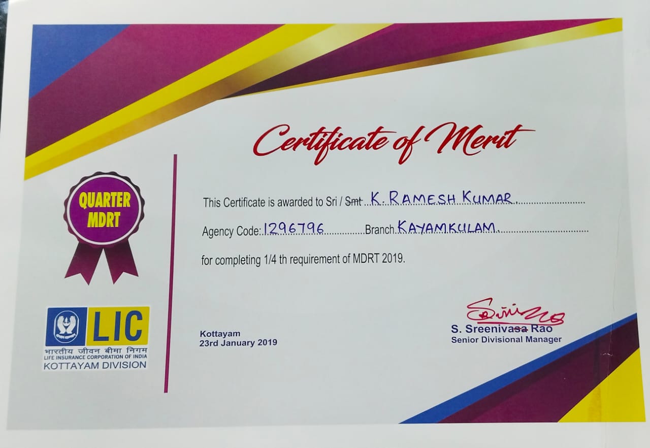 Certificate Of Merit